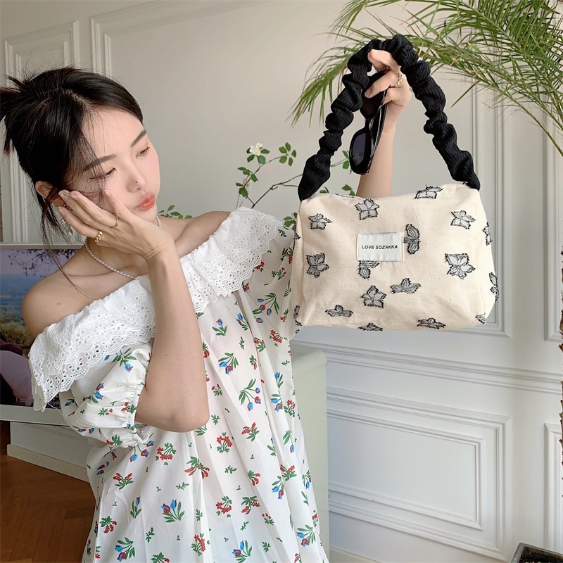 One Túi Xách Canvas Đeo Vai Phong Cách Retro Thời Trang Cho Nữ