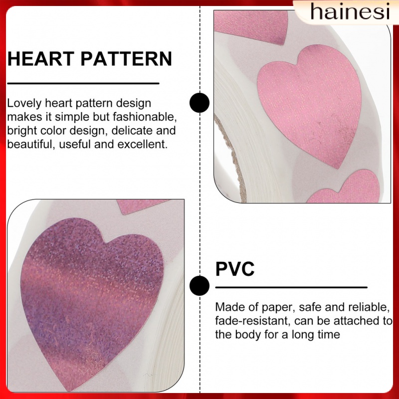 Red Gift Envelope Labels Tanning Stickers Sunbathing Self Adhesive Heart Body Multipurpose Decorate 500 Pcs