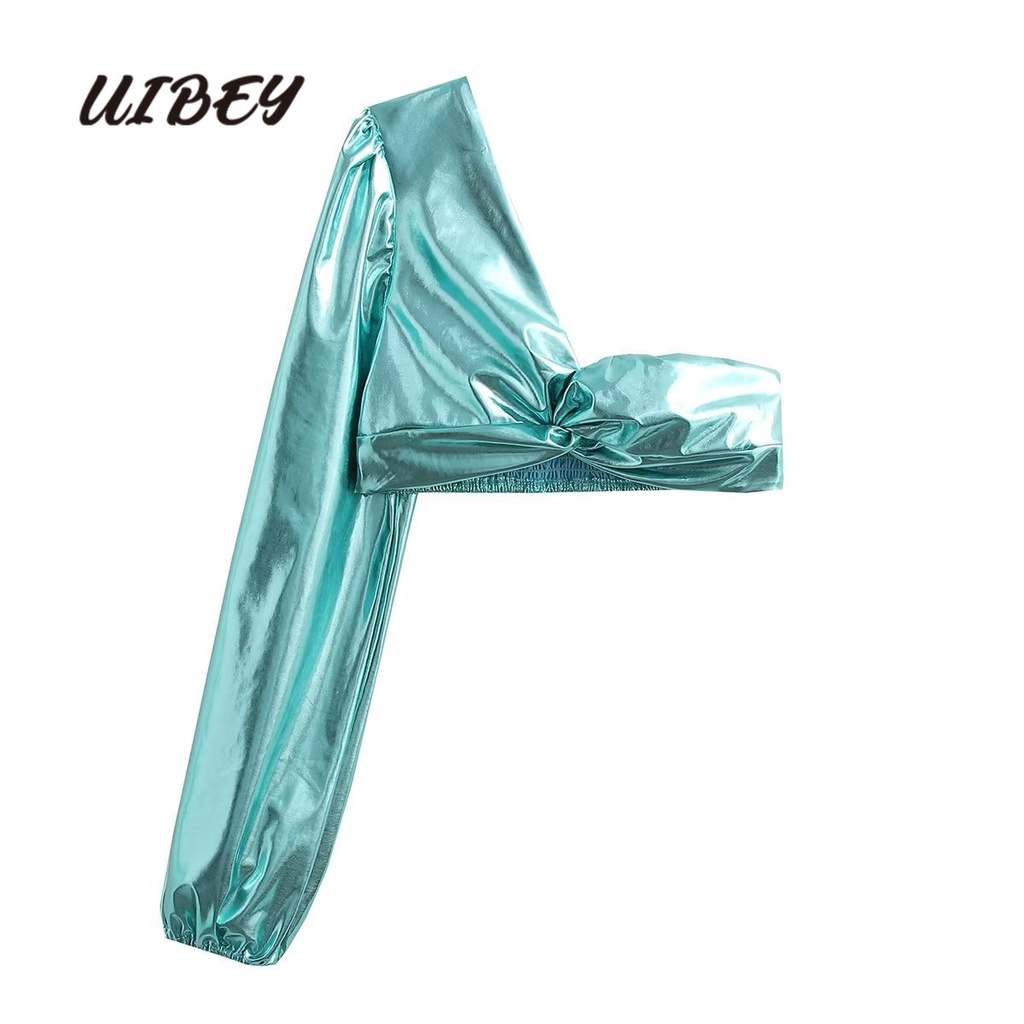 Uibey Bán Sỉ Áo Kiểu Ngắn Thắt Nút Lệch Vai Thời Trang 23035