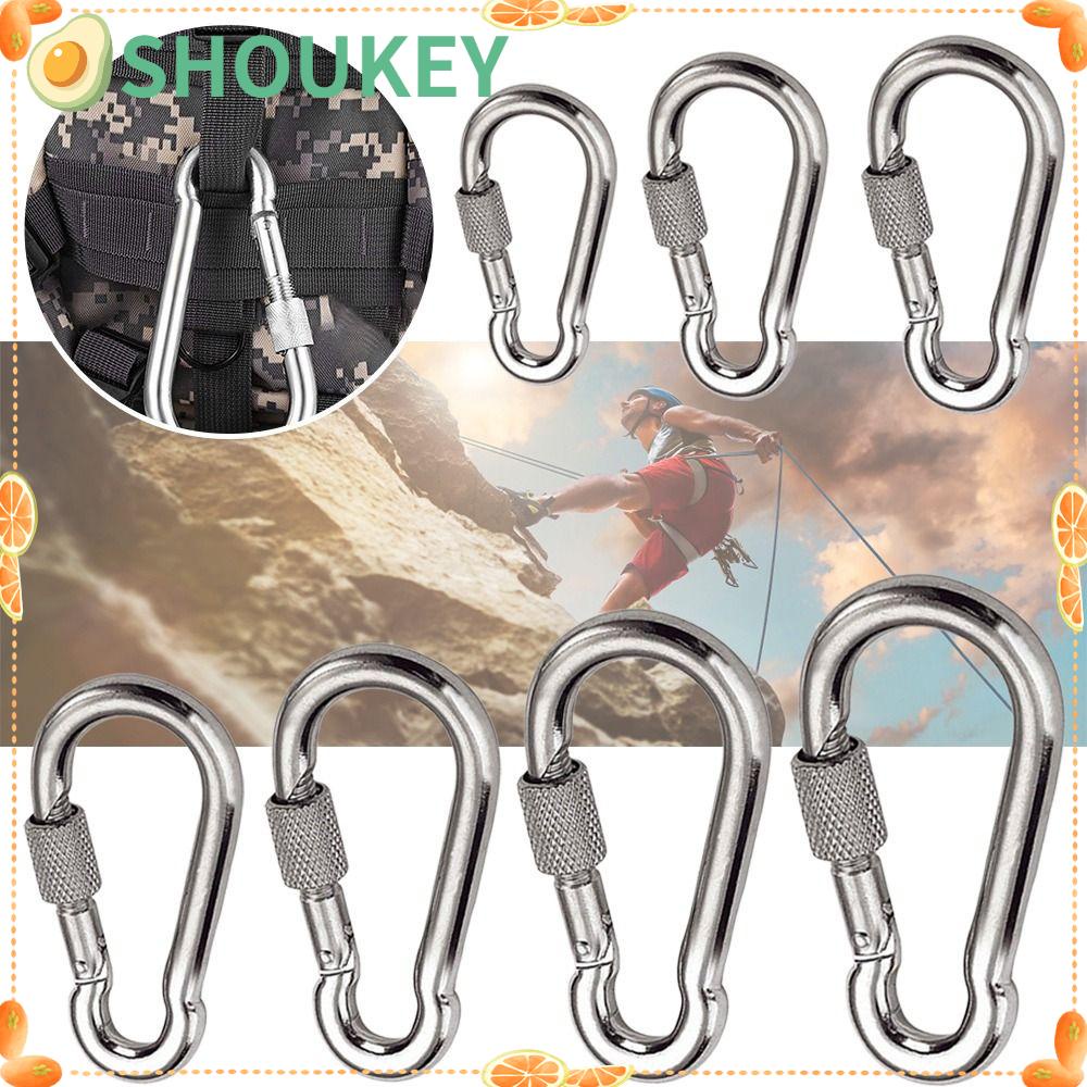 Set 1 / 2 Móc Khóa Cắm Trại Bằng Thép Không Gỉ 316 An Toàn Tiện Lợi