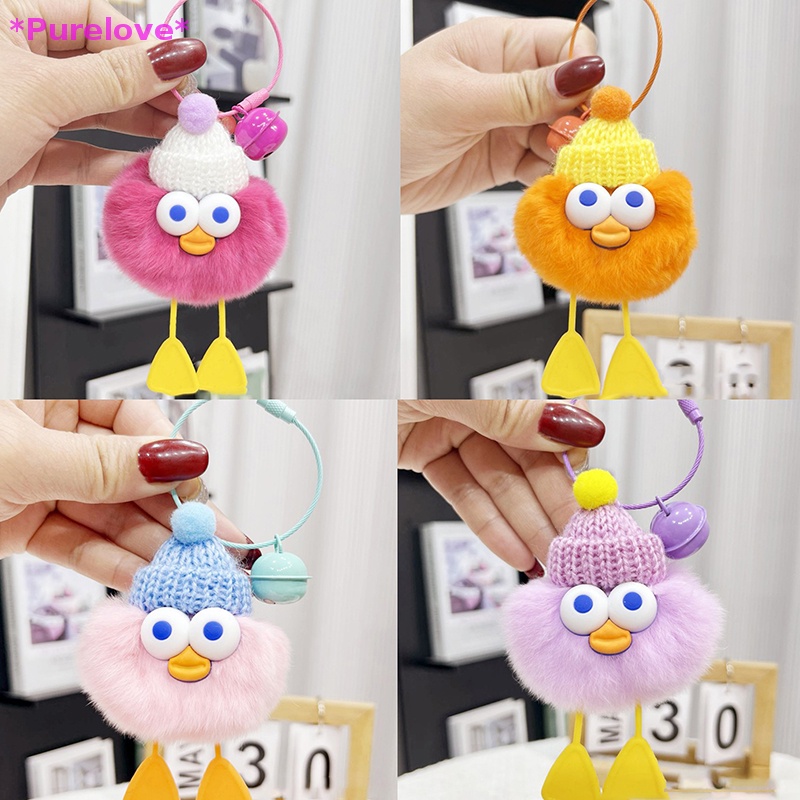 1 Móc Khóa Lông Thỏ Nhiều Màu Đáng Yêu Mới