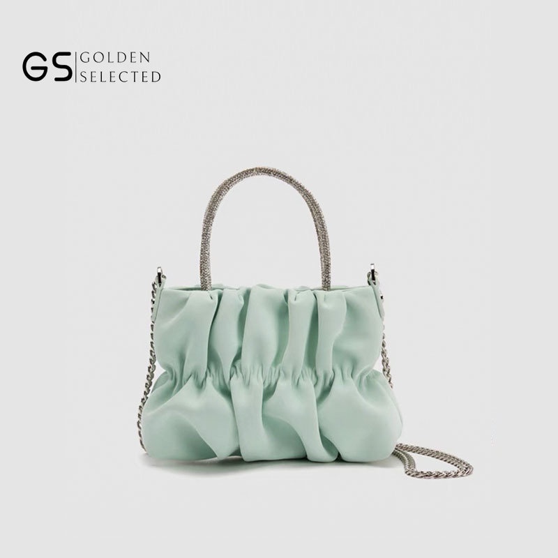 Túi Xách Đeo Vai Hình Đám Mây Mini Đính Đá Phối Dây Xích Thời Trang Dành Cho Nữ