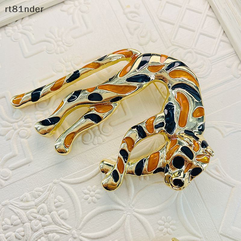 Rt Ghim Cài Áo Tráng Men Họa Tiết Da Báo Đa Năng Phong Cách Cổ Điển Cá Tính