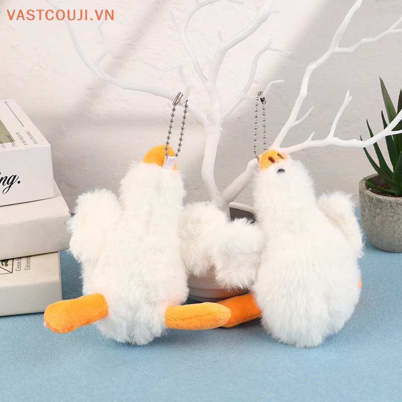 Móc Khóa Hình Ngỗng Nhồi Bông Màu Trắng Đáng Yêu