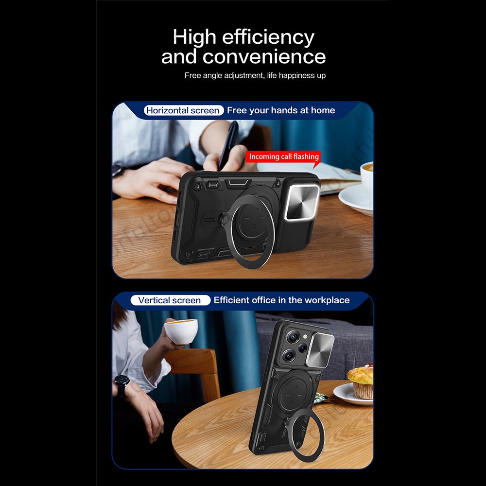 Ốp Điện Thoại Chống Sốc Có Nắp Trượt Bảo Vệ Camera Cho Xiaomi Poco X5 Pro 5G X5Pro X 5 PocoX5 PocoX5Pro 2023