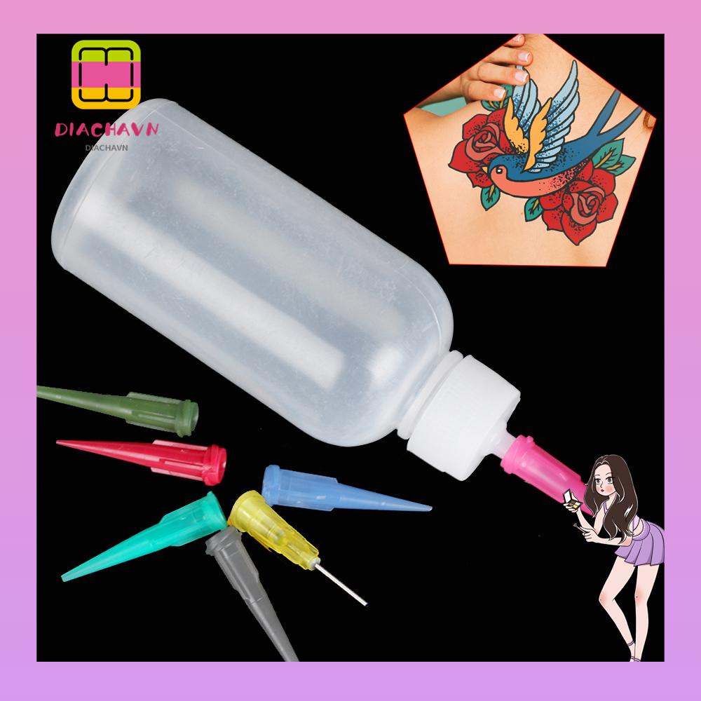 Bộ 5 Chai Nhựa Đựng Sơn Trang Trí Bánh Kem Hình Xăm