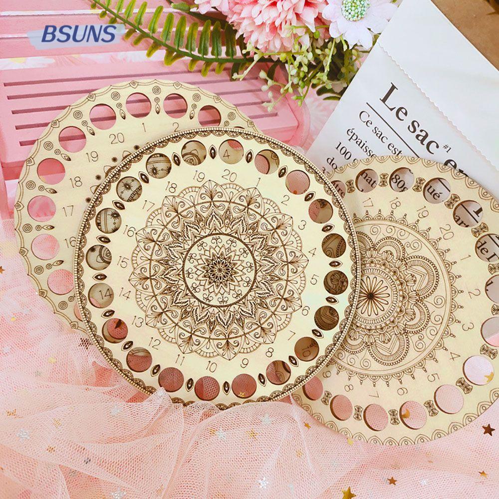 Dụng Cụ Sắp Xếp Chỉ Thêu Họa Tiết Mandala Bằng Gỗ