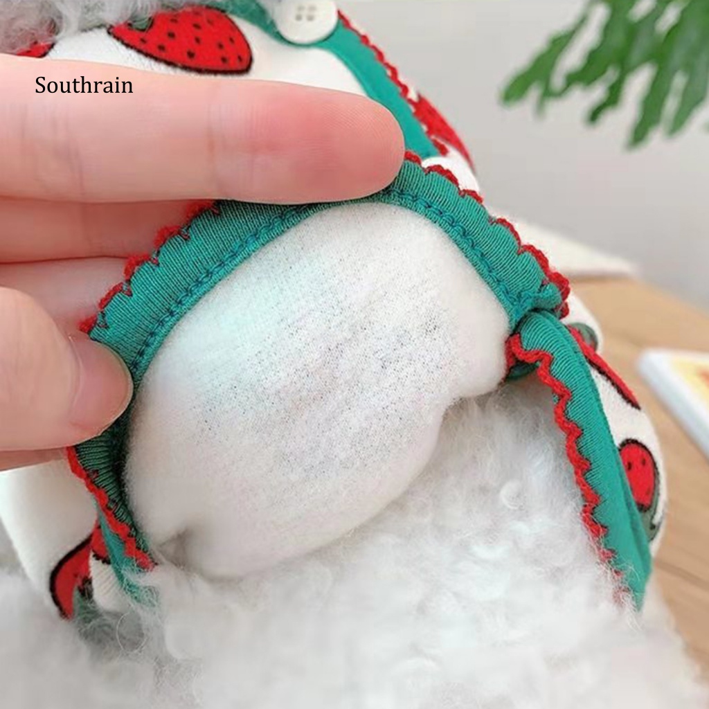 Bộ Đồ Hóa Trang Họa Tiết Dâu Tây Hoạt Hình Giữ Ấm Cho Cún Cưng