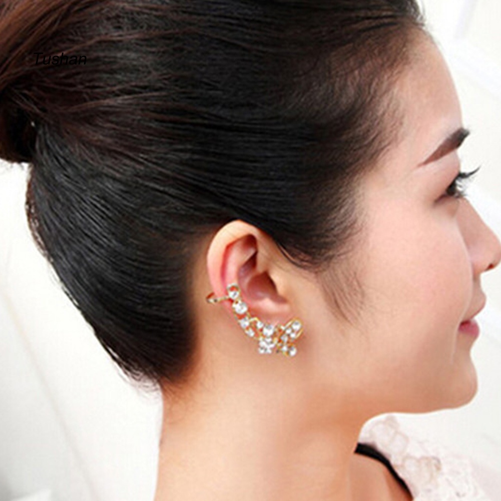 1 Khuyên Vành Tai Hình Bướm Đính Đá Ngọt Ngào Cho Nữ