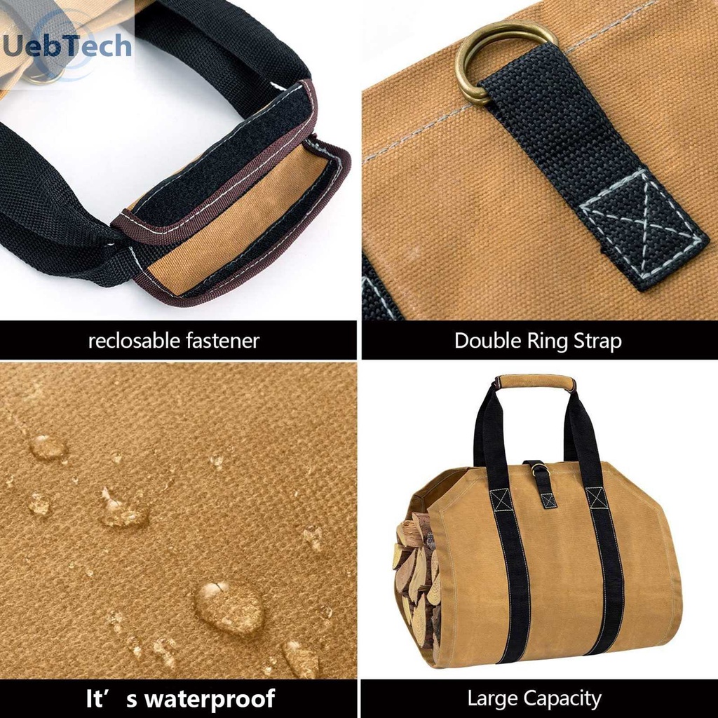 Túi Canvas Đựng Củi Gỗ Chống Rách Có Thể Gấp Gọn Tiện Lợi