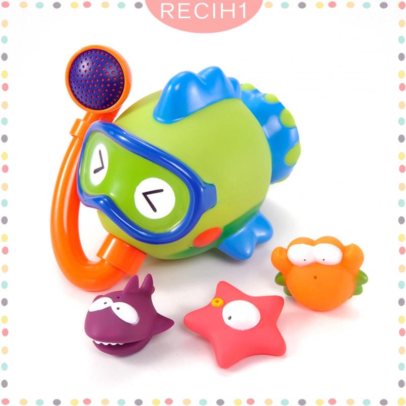 Bộ 4 Món Đồ Chơi Nhà Tắm Hình Cá Vui Nhộn Cho Bé