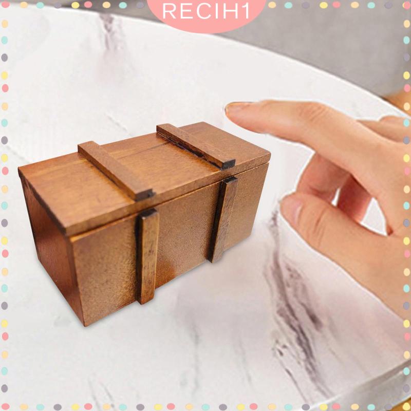 [Recih] Mô Hình Hộp Kho Báu Mini Bằng Gỗ Cổ Điển 1: 12 Trang Trí Nhà Búp Bê