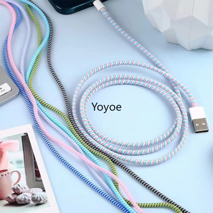 Cuộn Dây Quấn Bảo Vệ Dây Cáp Sạc 1.6M Nhiều Màu Sắc Dành Cho IPhone Samsung Huawei Xiaomi