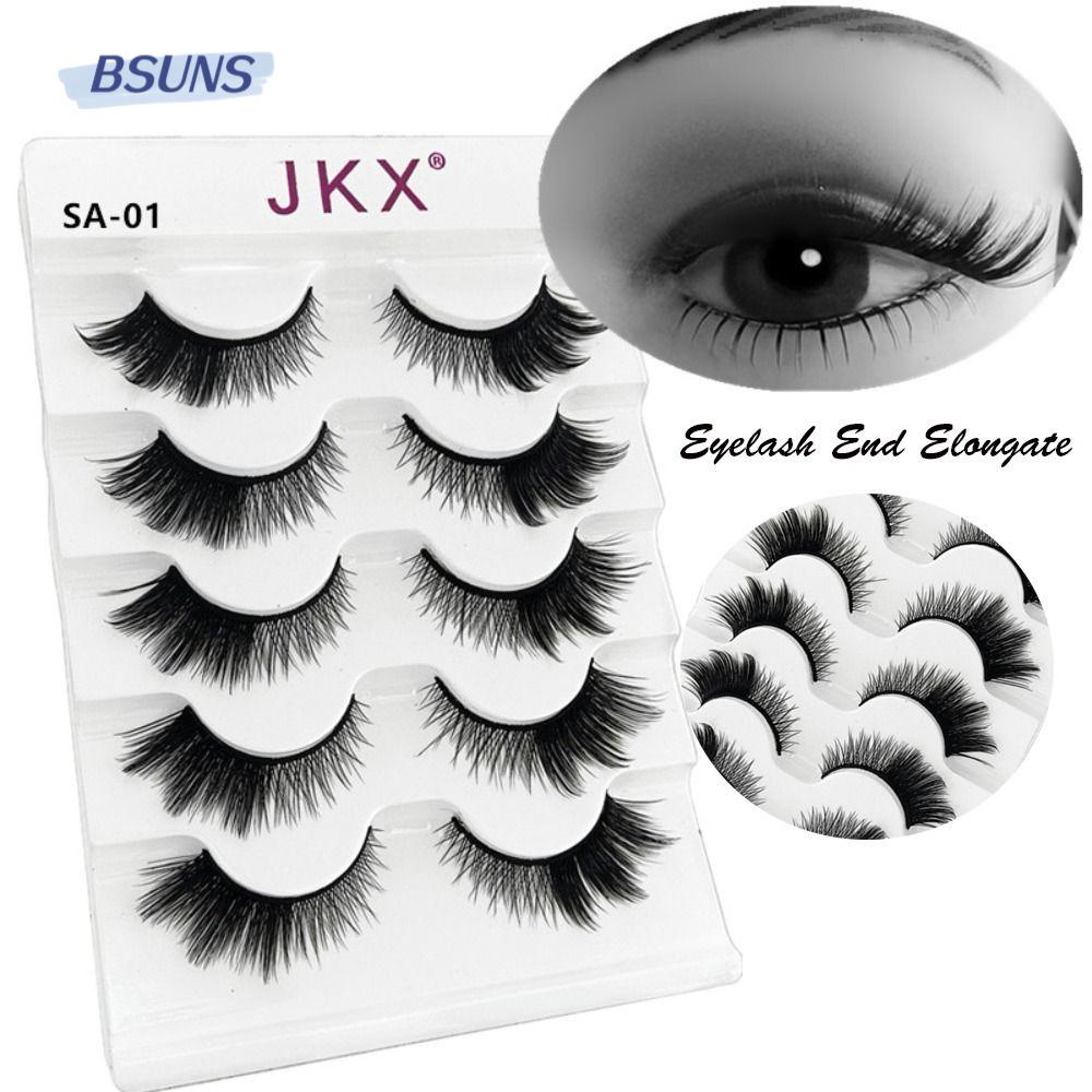 Bộ 5 Cặp Lông Mi Giả Tự Nhiên Hình Đôi Mắt Mèo