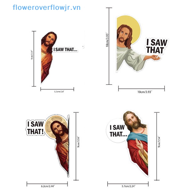 Bộ 10 Sticker Jesus I Saw That Vinyl Dán Trang Trí Xe Hơi Laptop Chống Nước