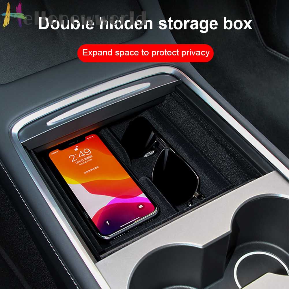 Hộp Đựng Vật Dụng Hai Tầng Chống Sốc Chống Trượt Cho Tesla Model 3 / Y