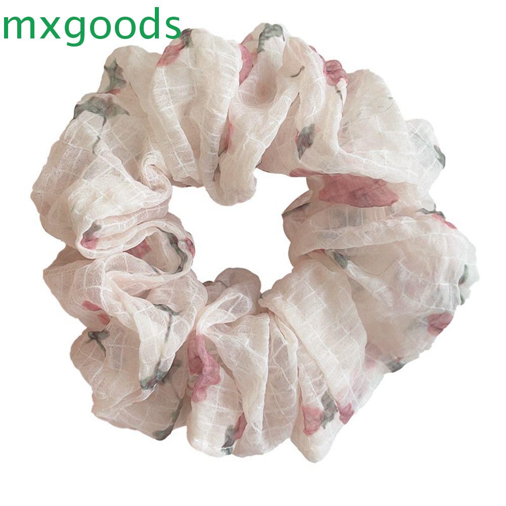 Dây Buộc Tóc Vải Gạc In Hoa Đơn Giản Sáng Tạo Phong Cách Hàn Quốc Cho Nữ