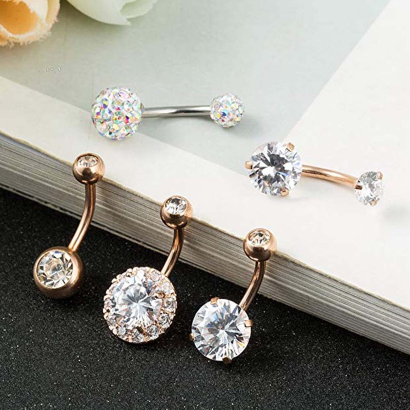 Set 5 Khuyên Rốn Thép Không Gỉ Cá Tính Dành Cho Nữ