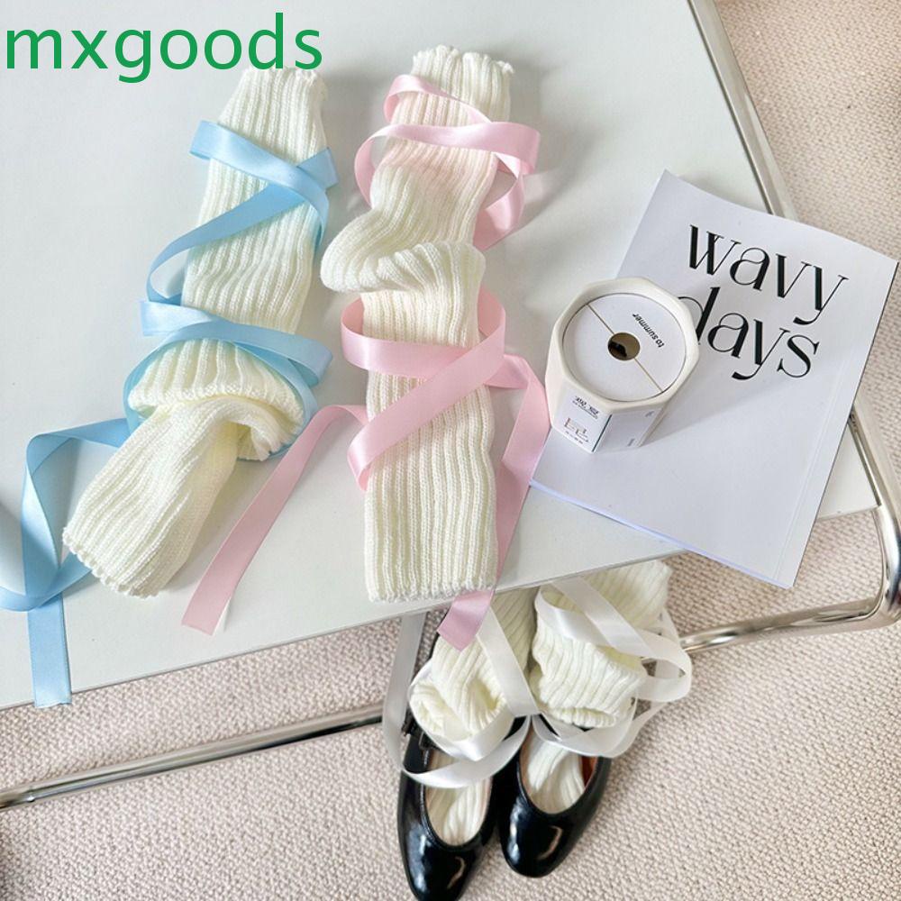Mxgoods Vớ Ống Chân Cotton Thắt Nơ Phong Cách Harajuku Hàn Quốc Đơn Giản Giữ Ấm Giản Dị