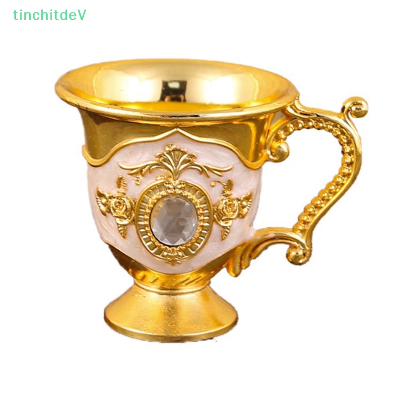[TinchitdeV] Cốc Uống Trà / Cà Phê Mini Họa Tiết Hoa Đính Kim Cương Giả Lấp Lánh Retro Trang Trí Tách Trà tazas de te [Mới]
