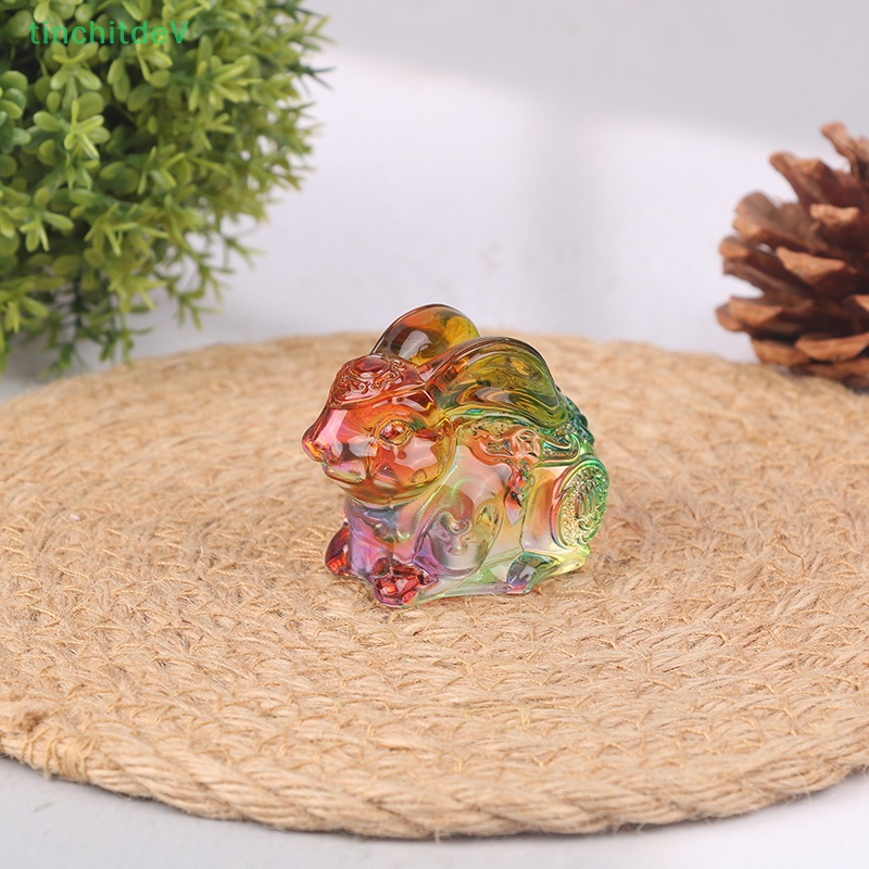 [TinchitdeV] Tượng Thỏ Con Bằng Thủy Tinh Pha Lê Dễ Thương Trang Trí Sinh Nhật [Mới]