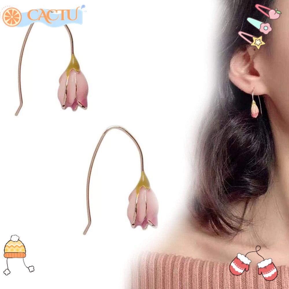CACTU Bông Tai Hình Hoa Tulip Thiết Kế Tinh Tế Thời Trang Cho Nữ