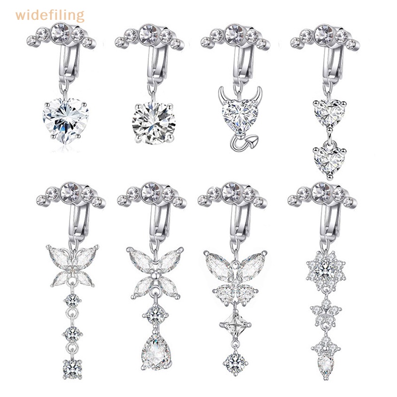 Khuyên Rốn Hình Bướm Bằng Thép Không Gỉ Dát Đá Zircon Đẹp Mắt Cho Nữ