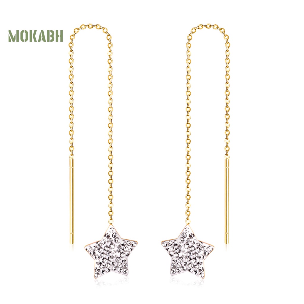 1 Đôi Bông Tai Tua Rua Dáng Dài Hình Ngôi Sao Năm Cánh Phong Cách Âu Mỹ Thời Trang Cao Cấp