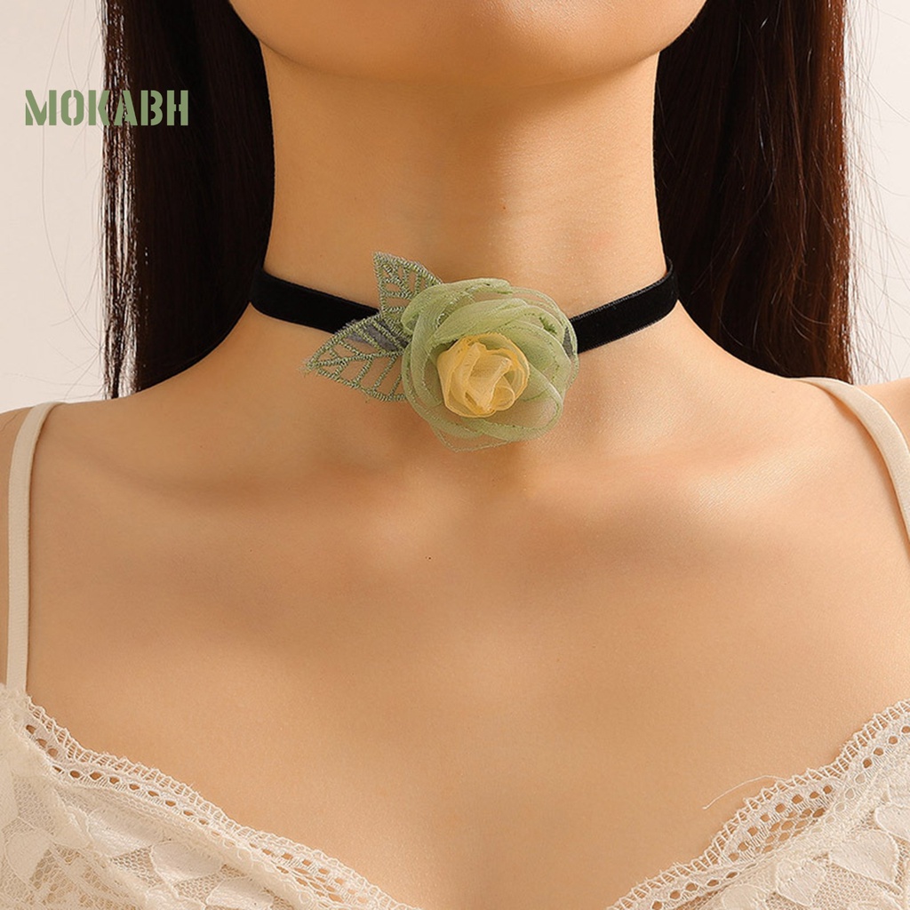 Vòng Cổ Choker Họa Tiết Hoa Lá Màu Đen Phong Cách Cổ Điển Thanh Lịch Tùy Chỉnh Thời Trang Cho Nữ