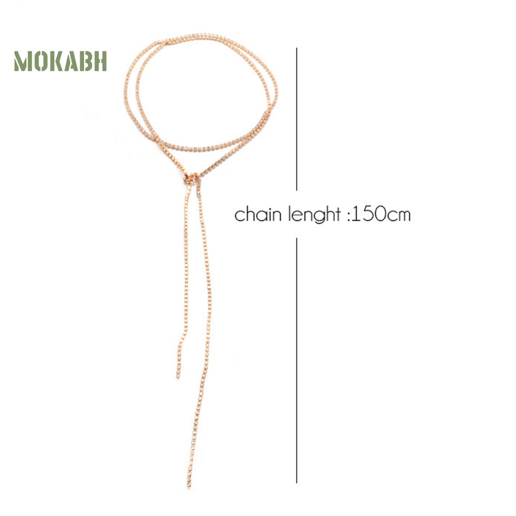 Vòng Cổ Choker Dáng Dài Đính Đá Lấp Lánh Thời Trang Dự Tiệc Cho Nữ