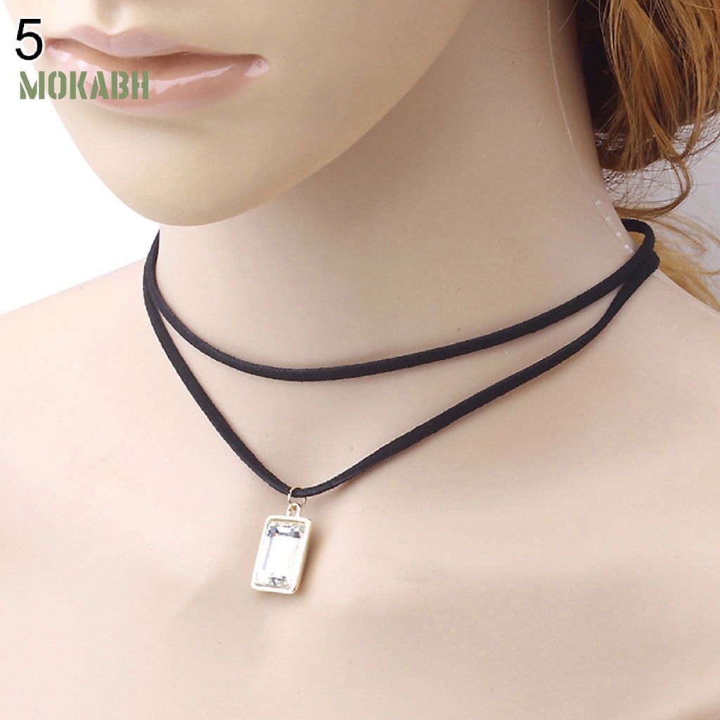 Vòng Cổ Choker Dây Nhung Đen Hai Lớp Thời Trang Dự Tiệc