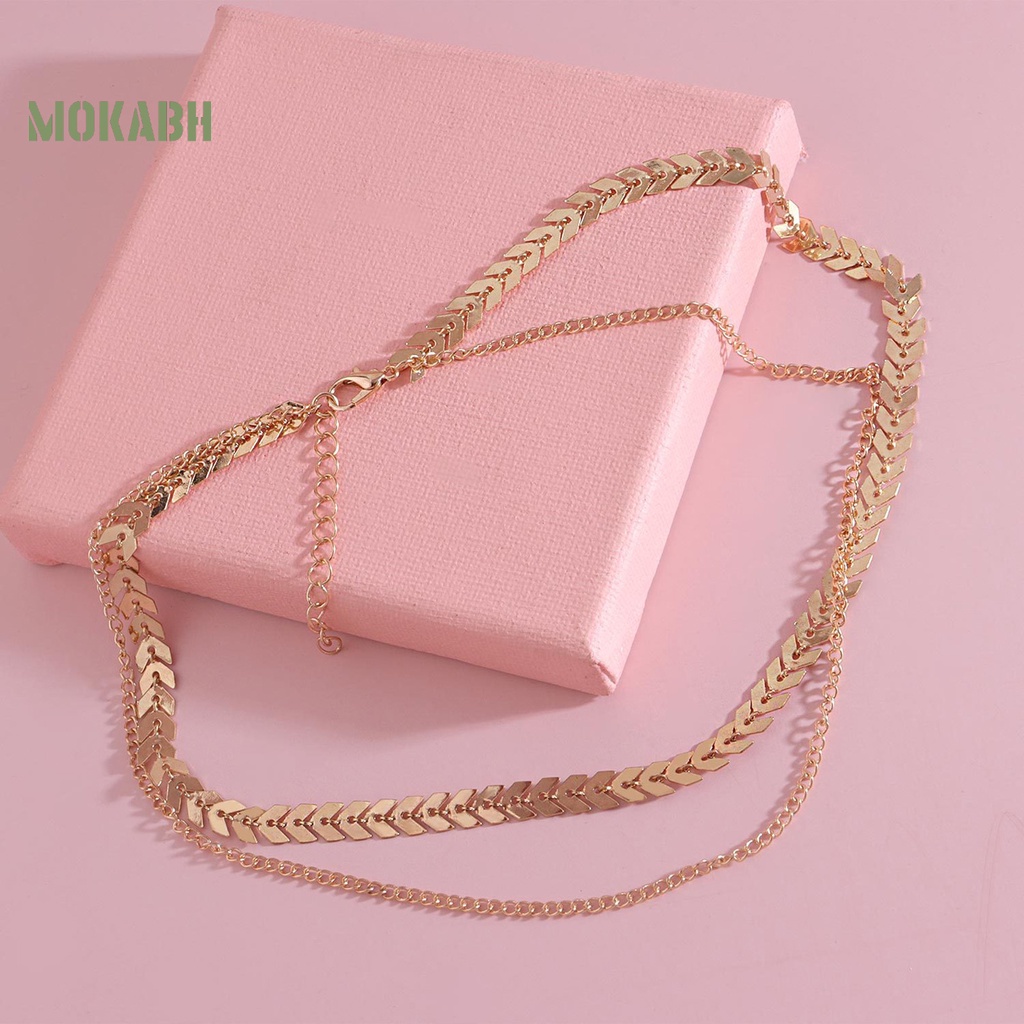 Vòng Cổ Choker Hai Lớp Hình Xương Cá Thời Trang Dành Cho Nữ