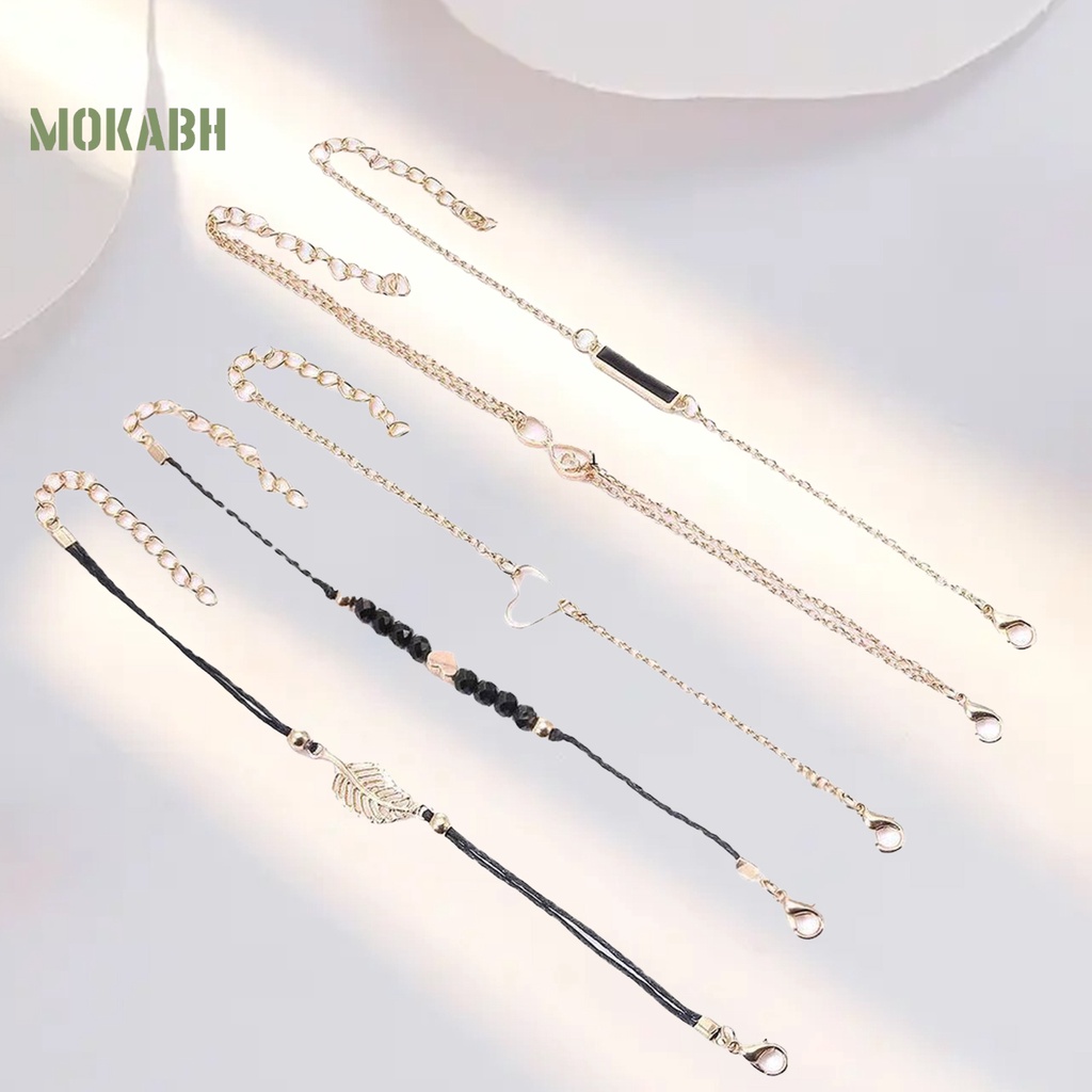 Set 5 Vòng Tay Nhiều Lớp Thời Trang Boho Cho Nữ