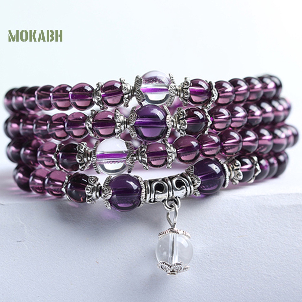 Vòng Tay Chuỗi Hạt Pha Lê Giả Trong Suốt Thời Trang Cho Nữ