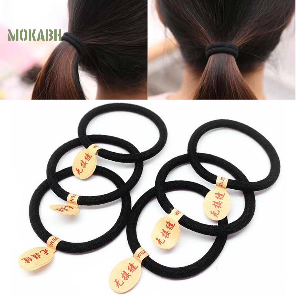 Dây Cột Tóc Màu Đen Dày Dặn Co Giãn Tốt Chống Mài Mòn Độ Bền Cao Tiện Dụng Cho Nữ