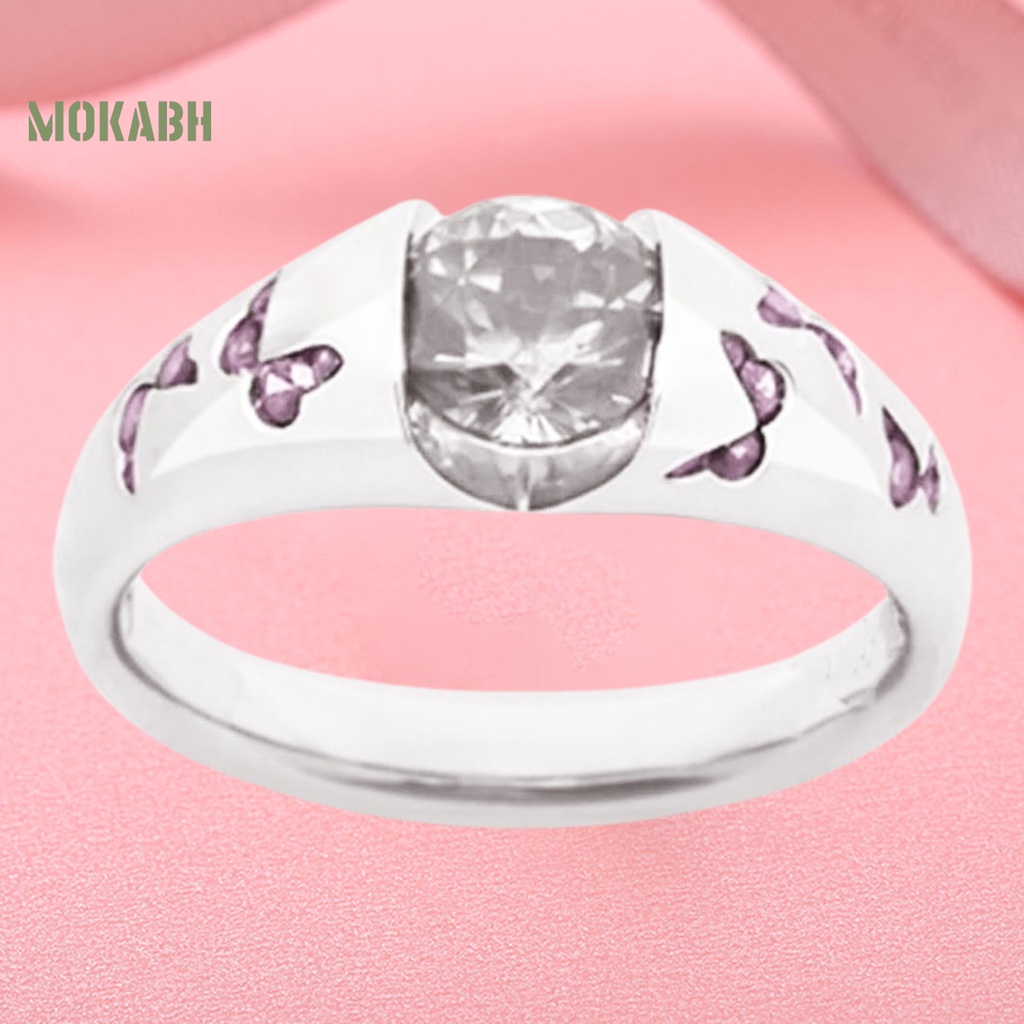 Nhẫn Hợp Kim Họa Tiết Bươm Bướm Đính Đá Zircon Thời Trang Cho Nữ