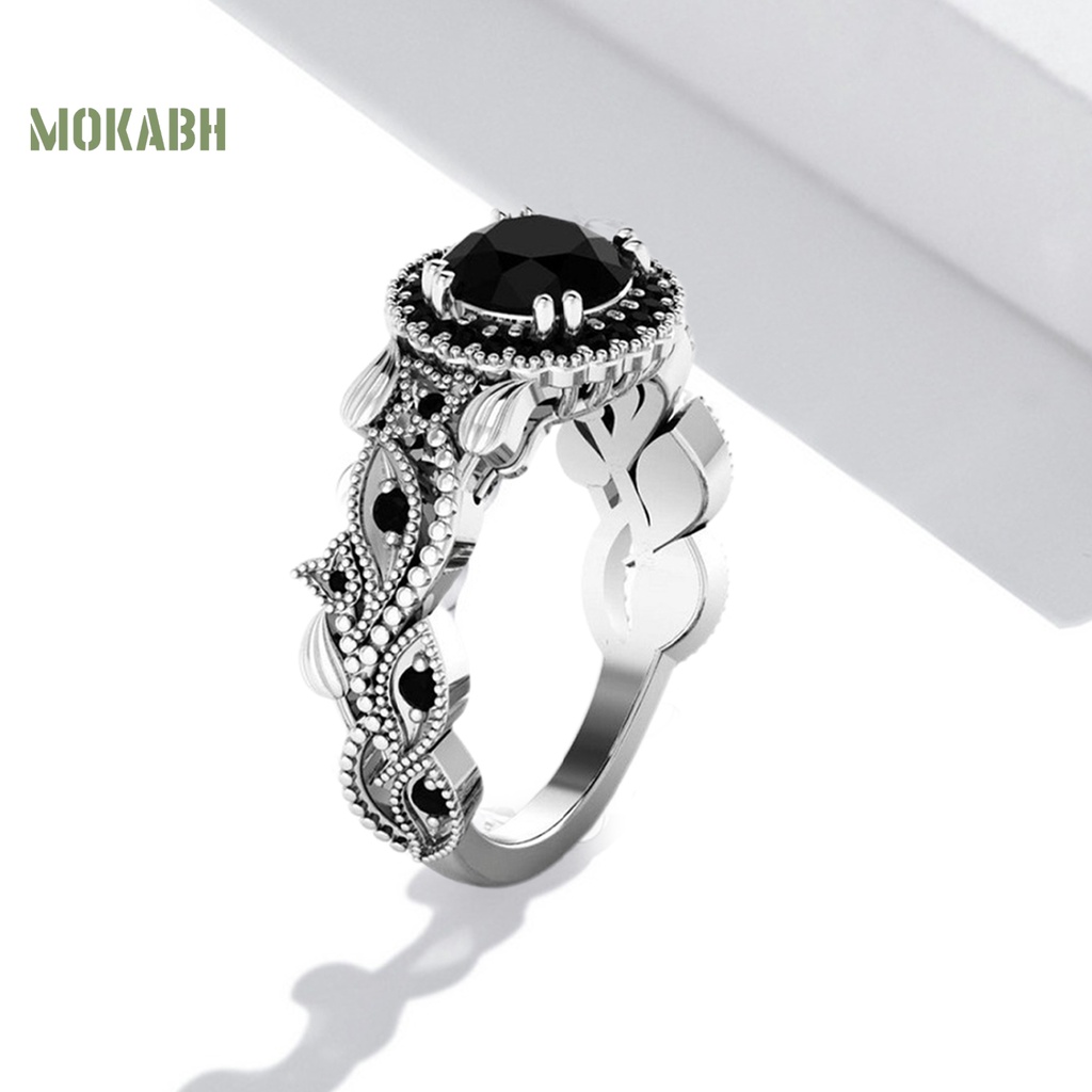 Set 2 Nhẫn Họa Tiết Hoa Lá Đính Đá Lấp Lánh Thời Trang Cho Nữ