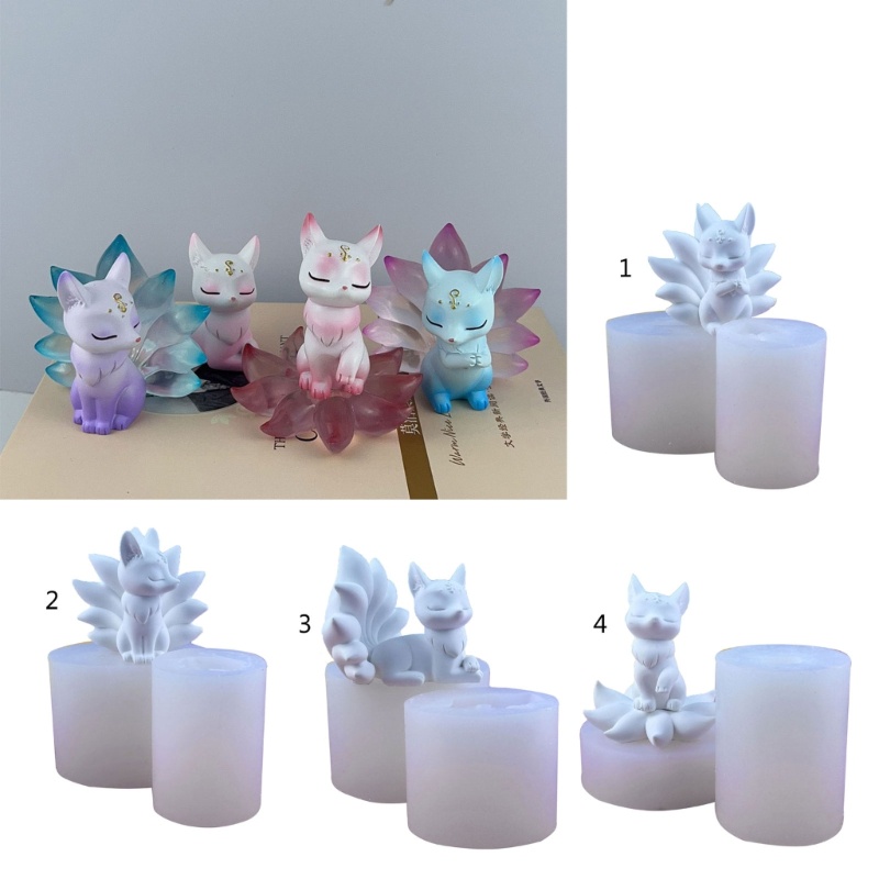 Khuôn Silicone Hình Chín Đuôi Cáo Làm Đồ Trang Trí DIY