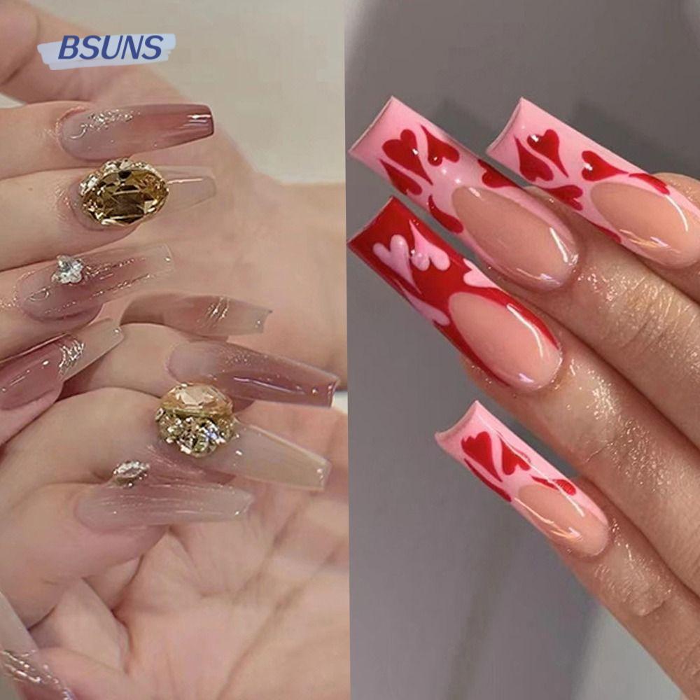 Set 24 Móng Tay Giả Lấp Lánh DIY|Vỏ Bọc Bảo Vệ Toàn Diện Dành Cho Múa Ba Lê