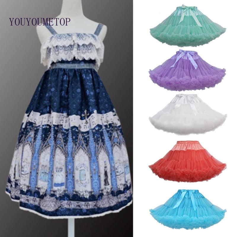 Youyo Chân Váy Xếp Ly Nhiều Lớp Bằng Vải Tuyn Thắt Nơ Eo Co Giãn Múa Ba Lê Pettiskirts Lolit Cho Nữ YOUYO