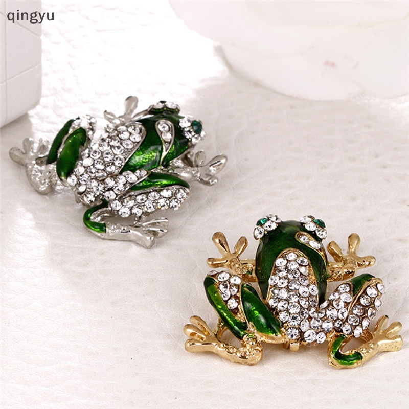 Trâm Cài Áo Hình Ếch Xanh Đính Đá Pha Lê Thanh Lịch