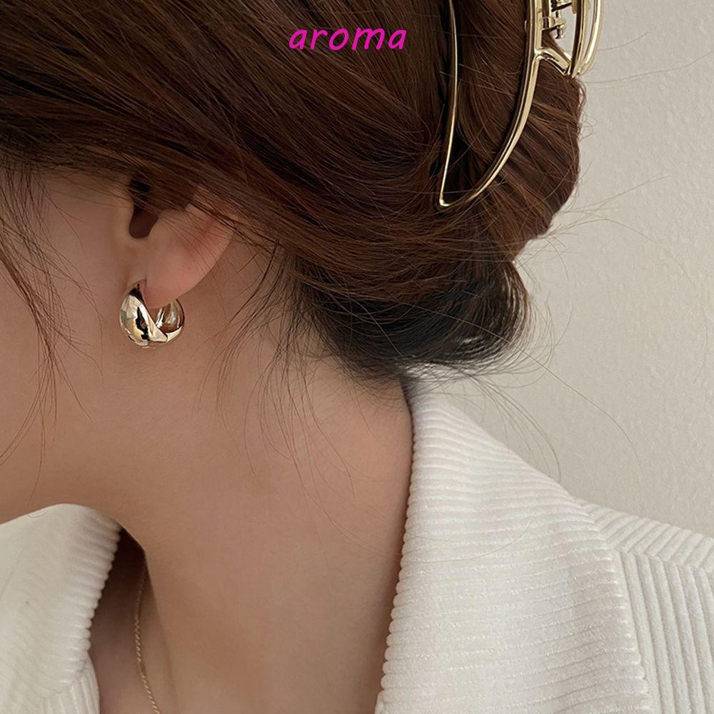 Khuyên Tai Hình Tròn Phong Cách Hàn Quốc Cá Tính|Khuyên Tai Kim Loại Thời Trang Retro Cá Tính