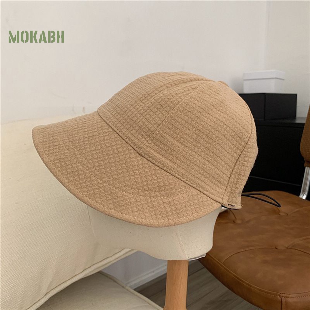 Nón Rộng Vành Màu Trơn Điều Chỉnh Được Có Dây Rút Thời Trang Mùa Hè Cho Nữ