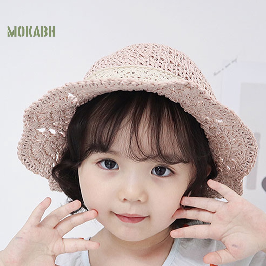 [Mok Abh] Mũ Vành Tròn Rỗng Có Thể Điều Chỉnh Kích Thước Cho Bé Gái