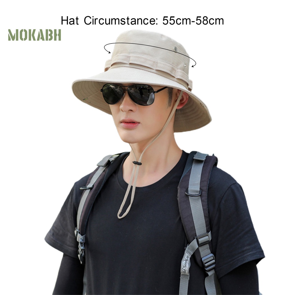 Mũ Tai Bèo Vành Rộng Màu Trơn Đơn Giản Điều Chỉnh Được Kích Thước Dành Cho Nam Và Nữ