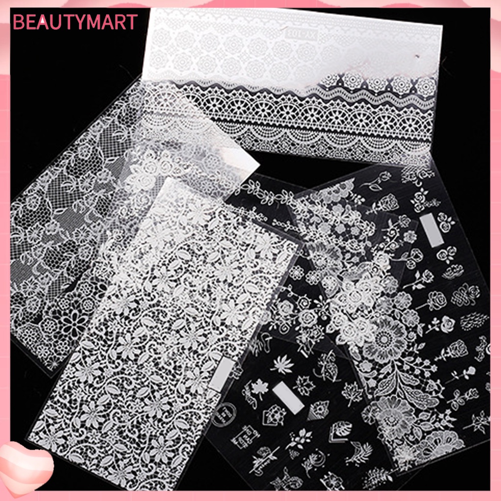 Miếng Dán Móng Tay Tự Dính Họa Tiết Ren 2D DIY