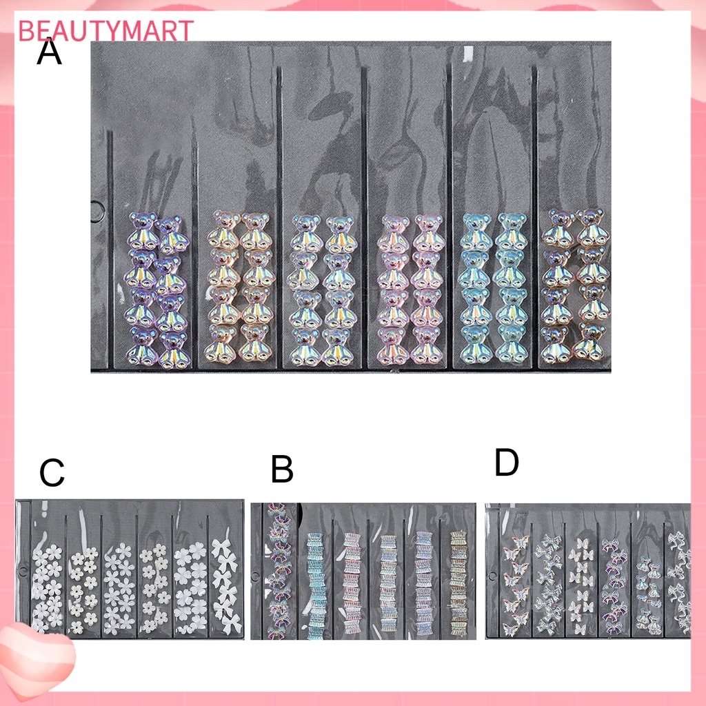 1 Túi Phụ Kiện Trang Trí Móng Tay Tạo Hiệu Ứng Hình Nơ Lấp Lánh Dễ Sử Dụng DIY