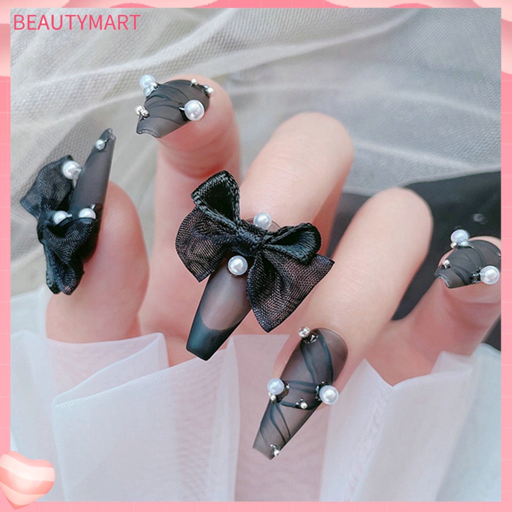 [beautymart] Set 2 Phụ Kiện Trang Trí Móng Tay Nghệ Thuật Tạo Hiệu Ứng Visual Effect Siêu Mềm Hình Nơ 3D Bằng Nhung Dành Cho Salon