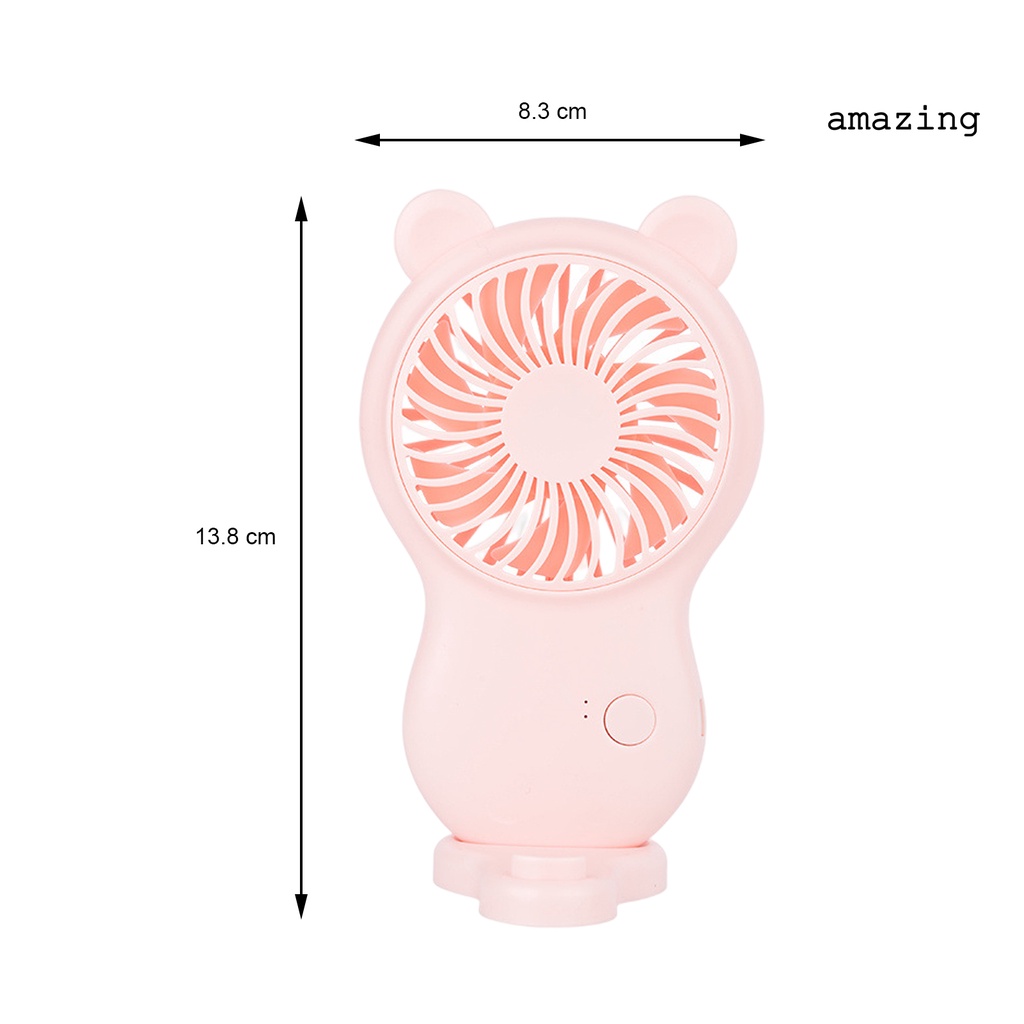Quạt Làm Mát Mini Cầm Tay Hình Hoạt Hình Gió Thấp Tiếng Ồn Chất Liệu Dày Dặn Có Thể Sạc Lại