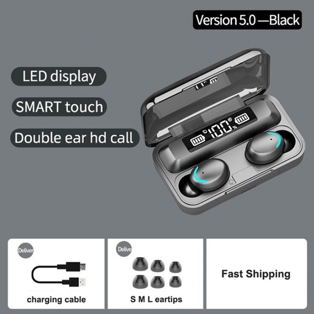 Led Power Display Touch Control Headset 8D Surround Sound With Microphone Durable Practical Wireless [Q/8]